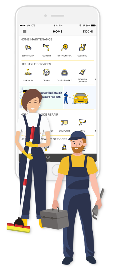 HouzExpert 's wide network of trusted and experienced services professionals ensures Electrical, plumbing, AC installation, repair and service, home appliance repair, fitness and beauty services, laundry and drycleaning doorstep delivery and online food delivery within the city limits on time.